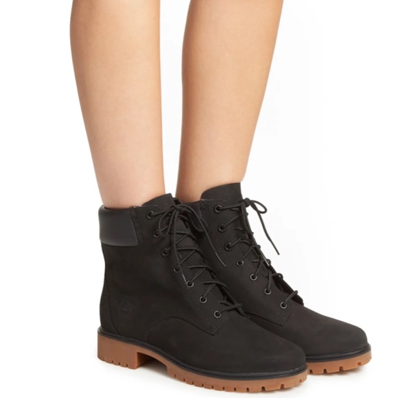 NIB $170 Timberland Jayne Waterproof Hiking Bootie in BLACK LEATHER - Size 7! - Picture 2 of 7